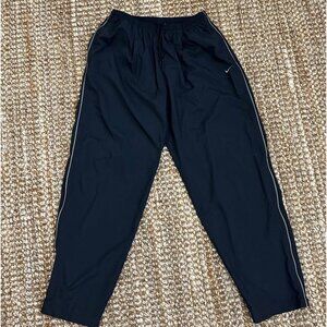 VTG Nike Golf Track Pants Men XL Black Gold Baggy Windbreaker Ankle Zip …